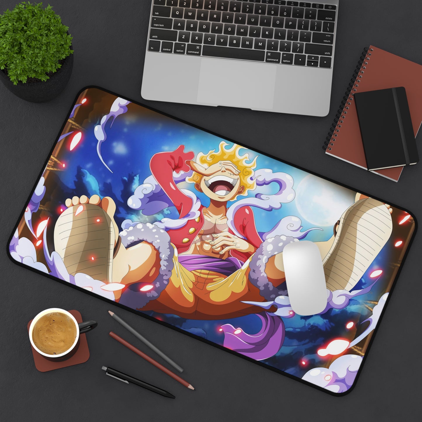 Laughing Luffy Sun God Nika Gear 5 Anime Mouse Pad