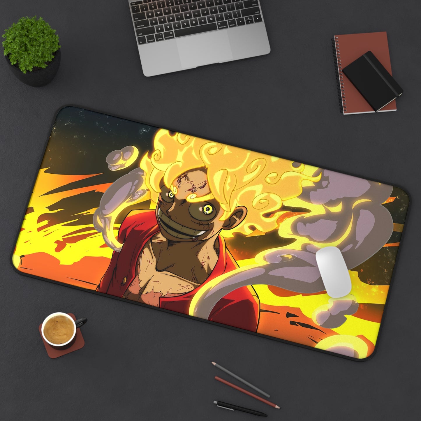Luffy Sun God Nika Gear 5 Fire Anime Mouse Pad