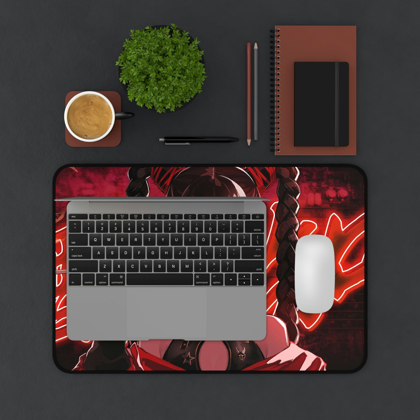 Red Eyes Girl Anime Mouse Pad