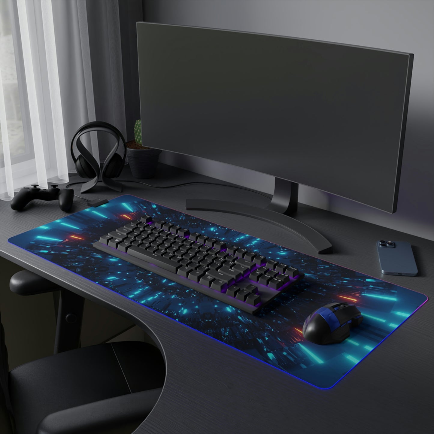 Neon Cosmic RGB Mouse Pad