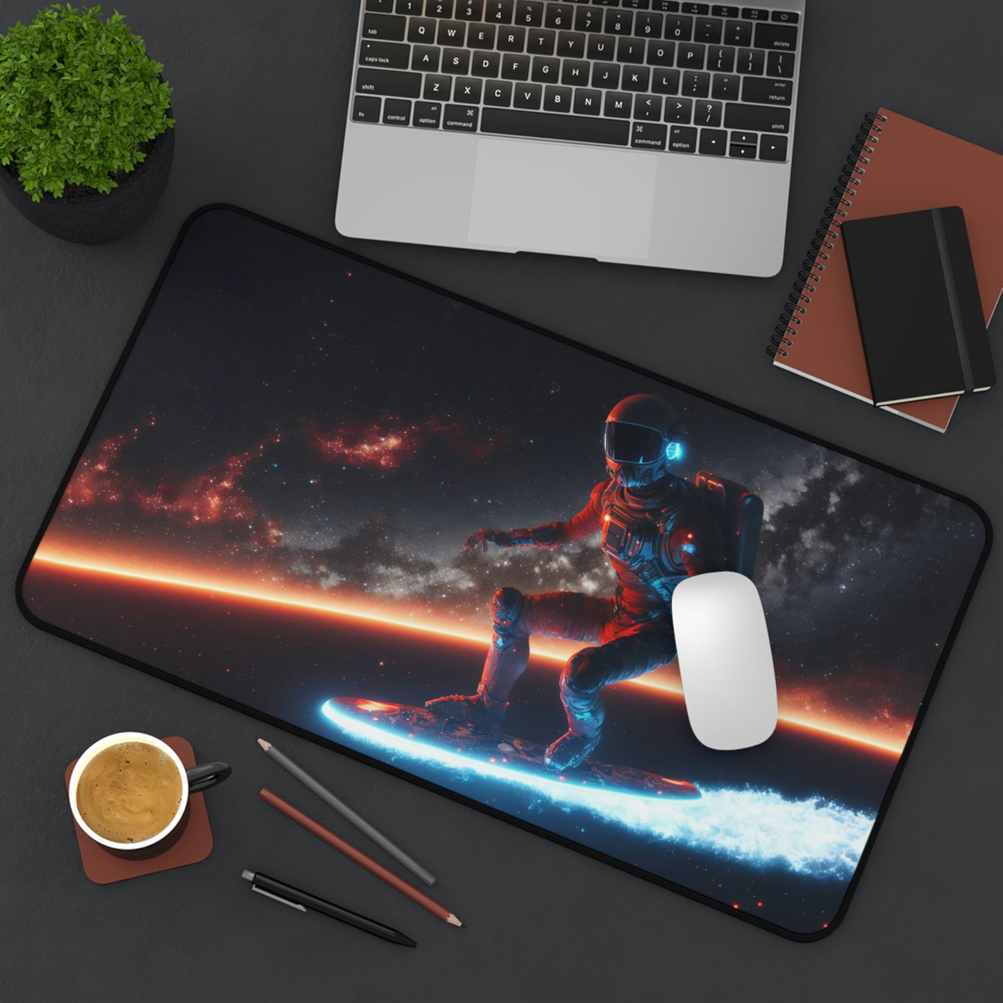 Astronaut Surfing Gaming Mouse Pad