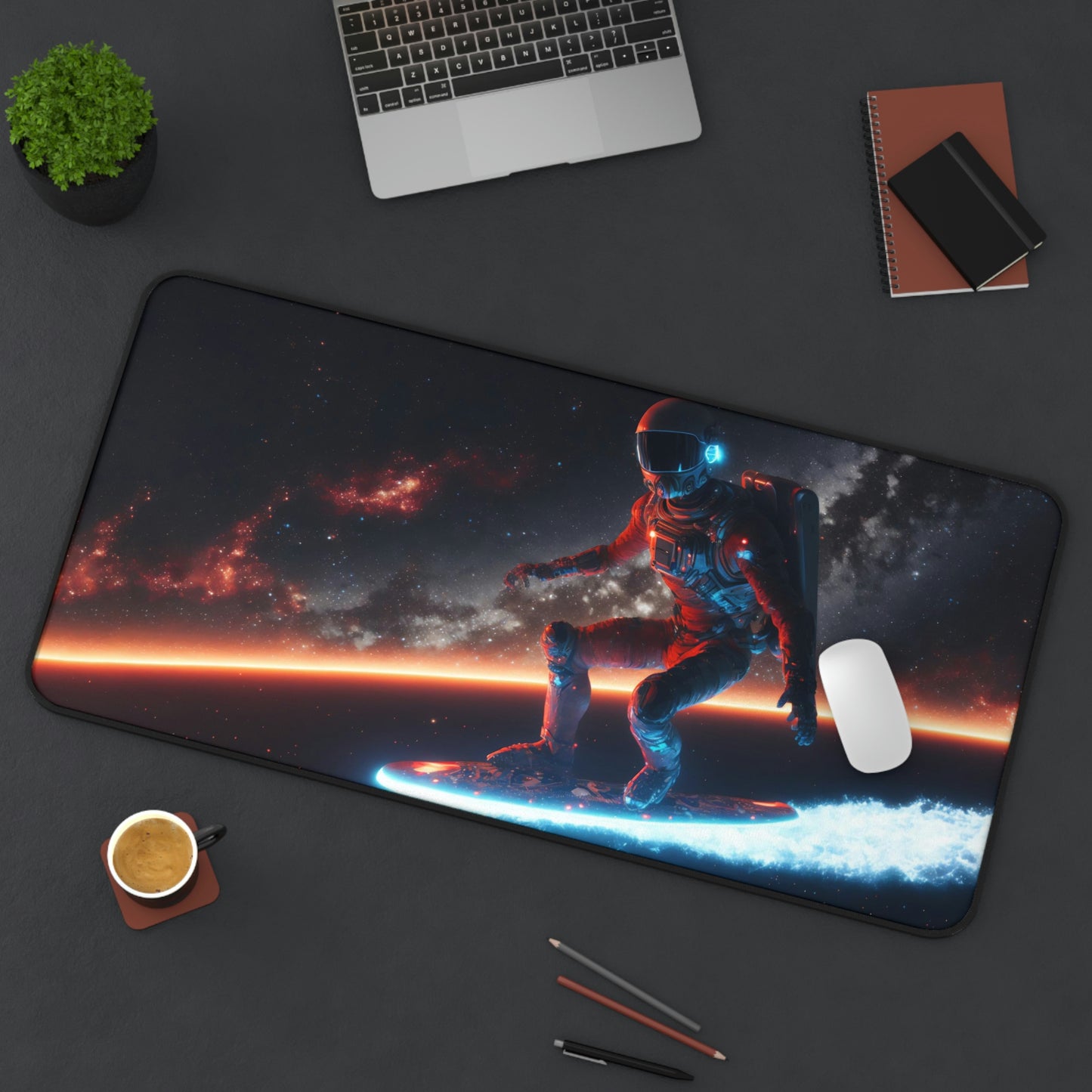 Astronaut Surfing Gaming Mouse Pad