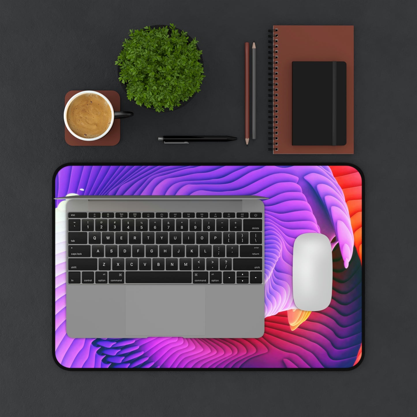 Colorful Abstract Wave Gaming Mouse Pad