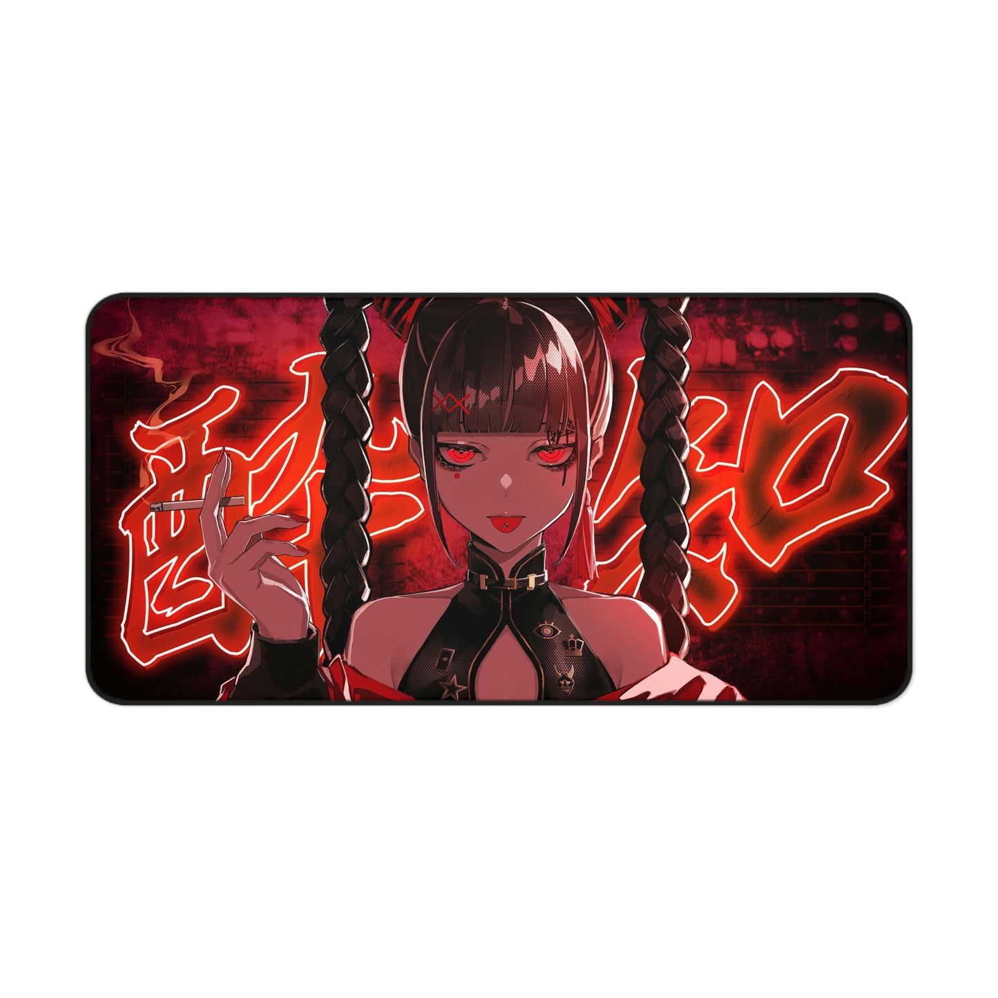 Red Eyes Girl Anime Mouse Pad