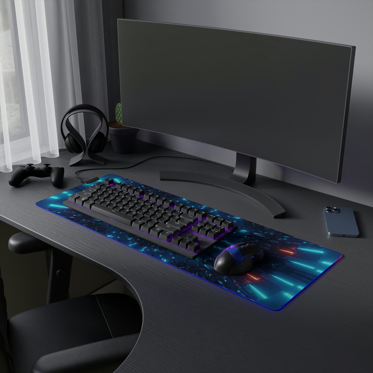 Neon Cosmic RGB Mouse Pad