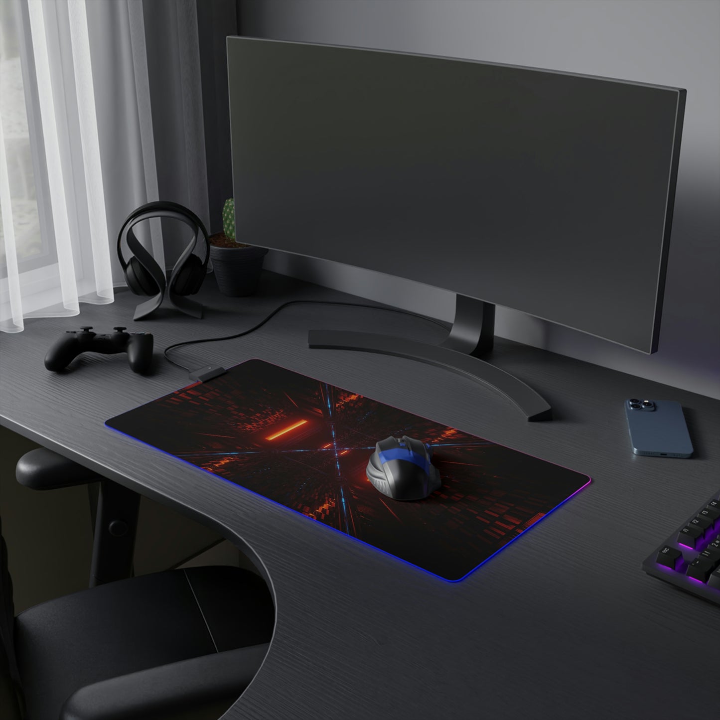Neon Futuristic RGB Mouse Pad