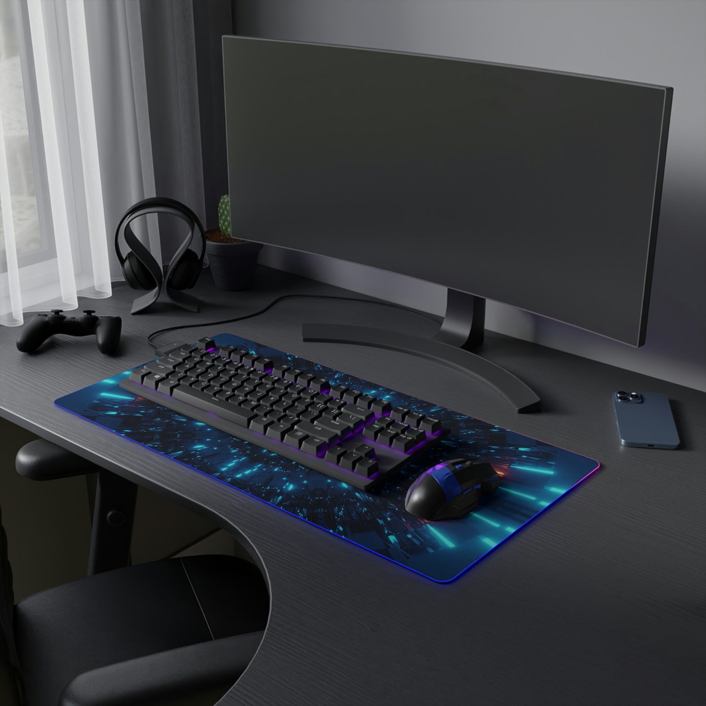 Neon Cosmic RGB Mouse Pad