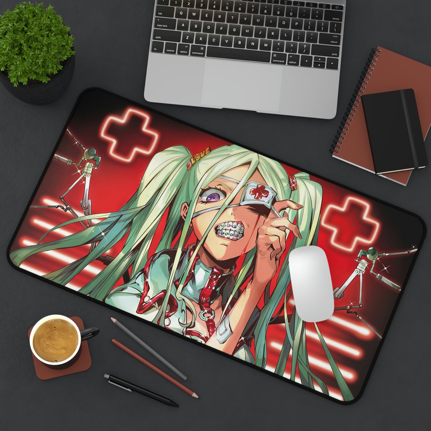 Girl Eye Patch Anime Mouse Pad