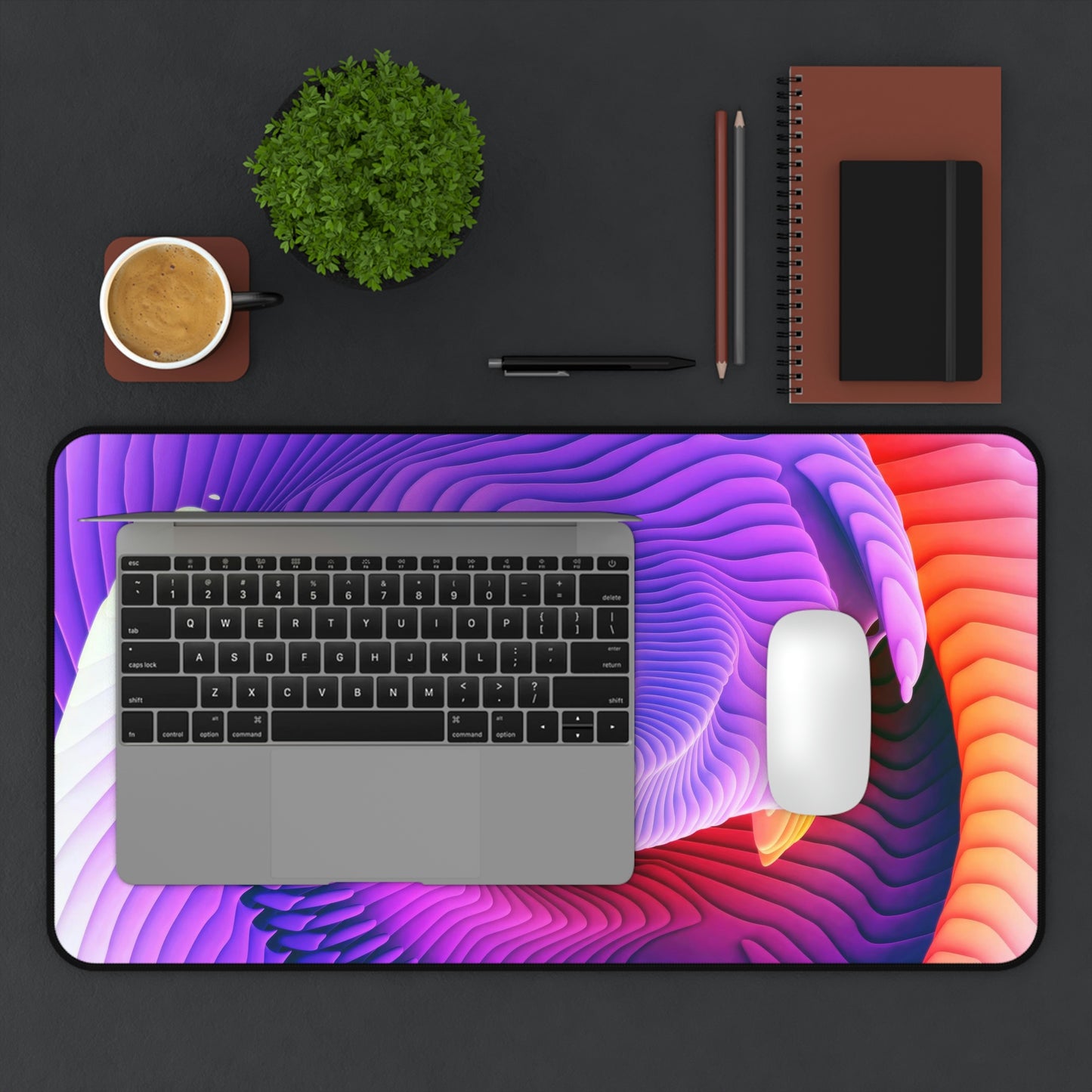 Colorful Abstract Wave Gaming Mouse Pad