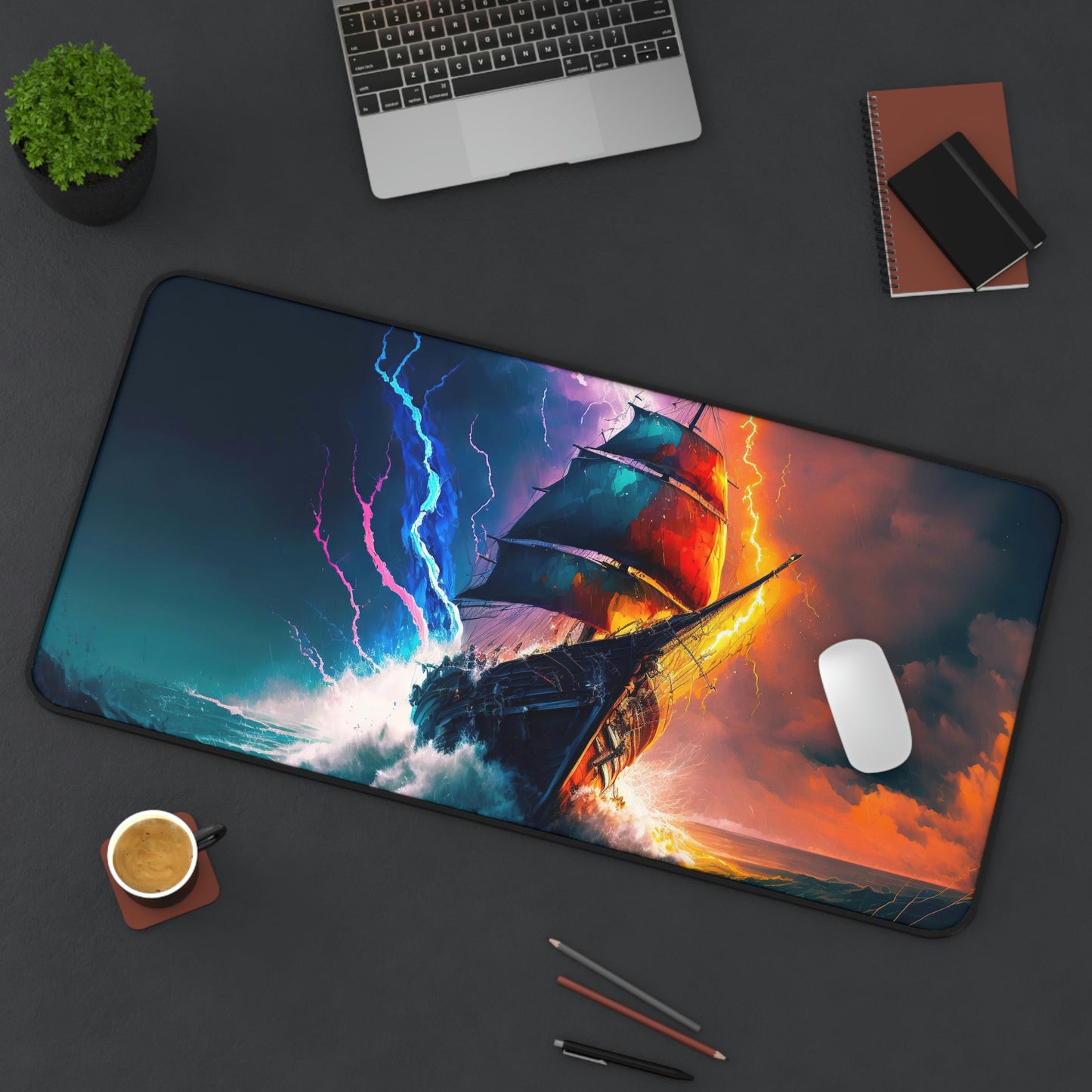 Colorful Boat Gaming Mouse Pad