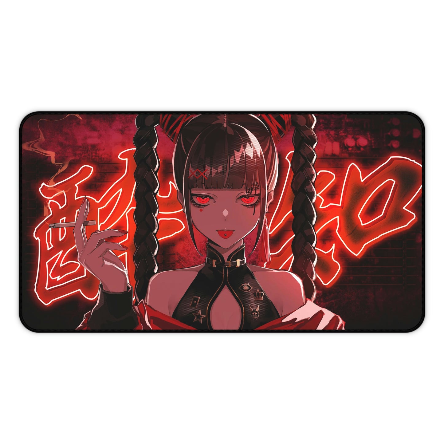 Red Eyes Girl Anime Mouse Pad