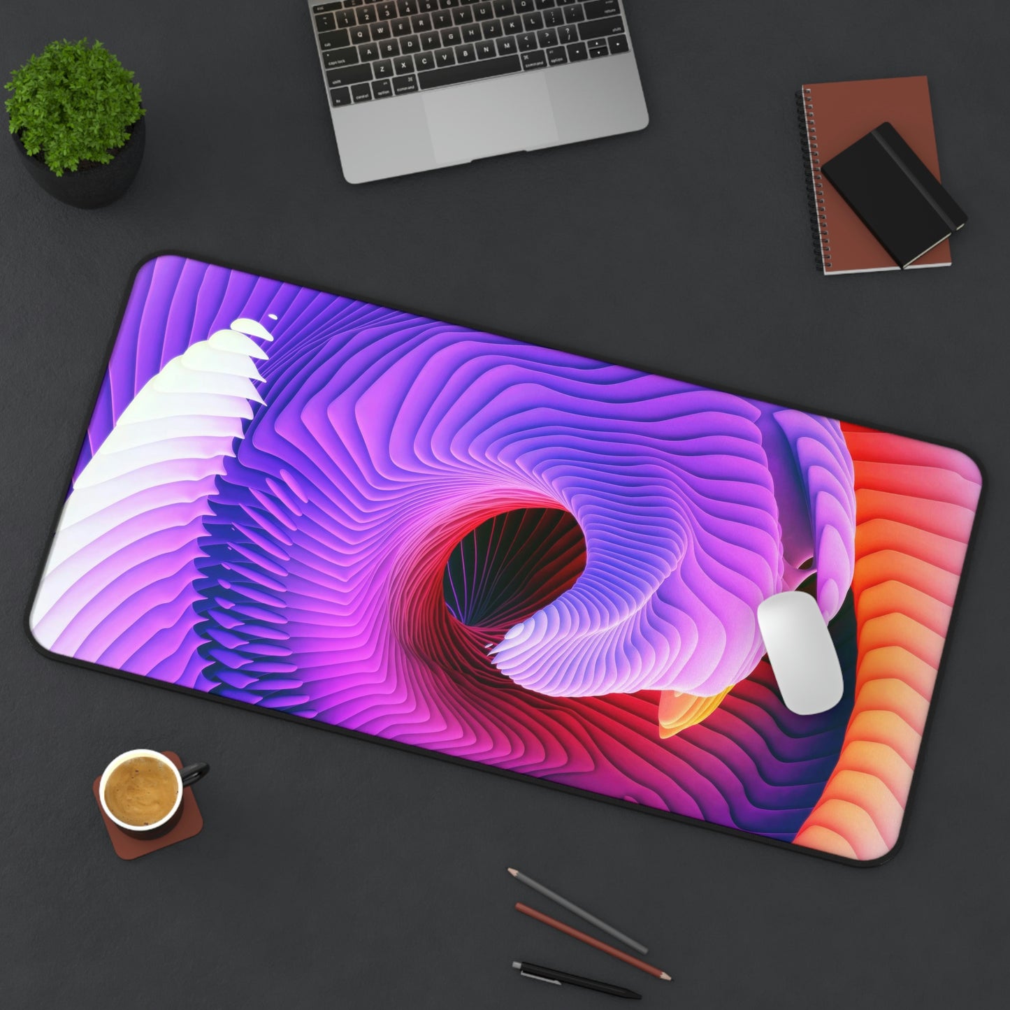 Colorful Abstract Wave Gaming Mouse Pad