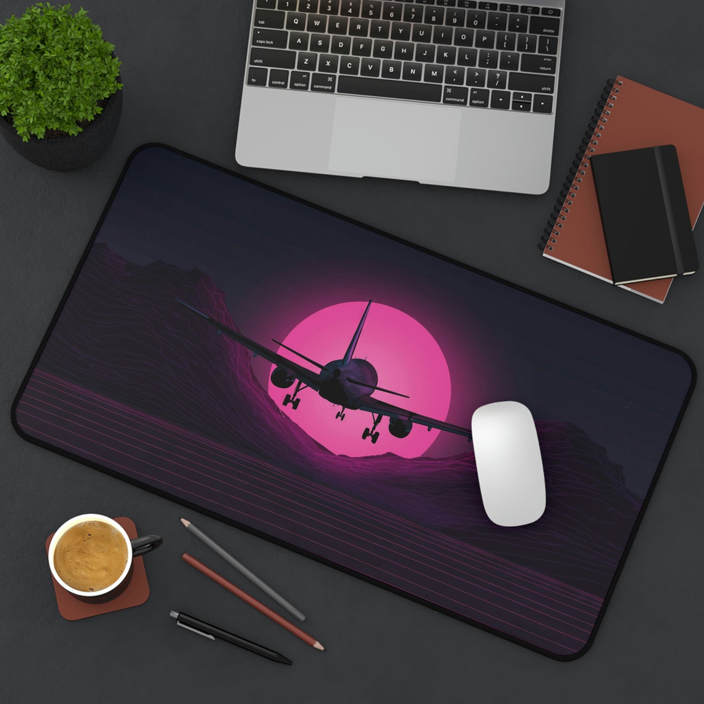Airplane Sunset Gaming Mouse Pad