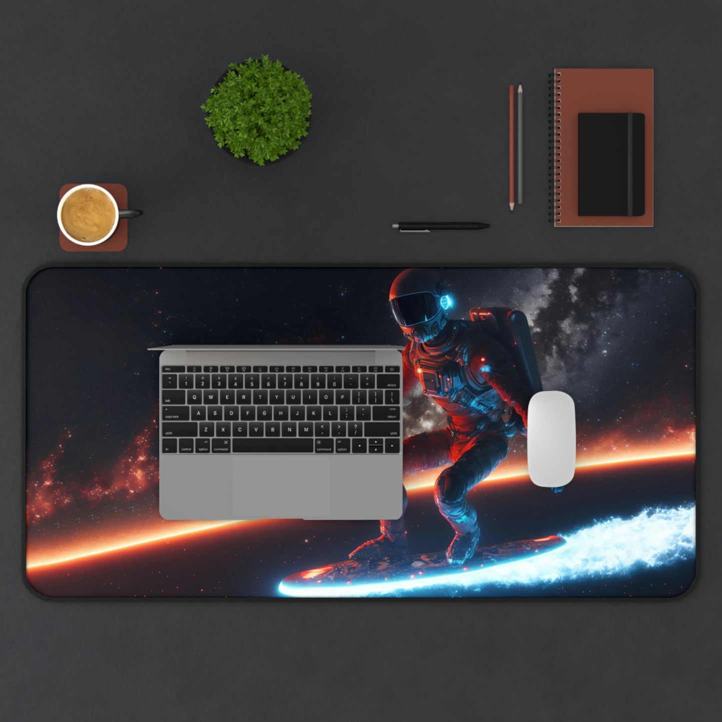 Astronaut Surfing Gaming Mouse Pad