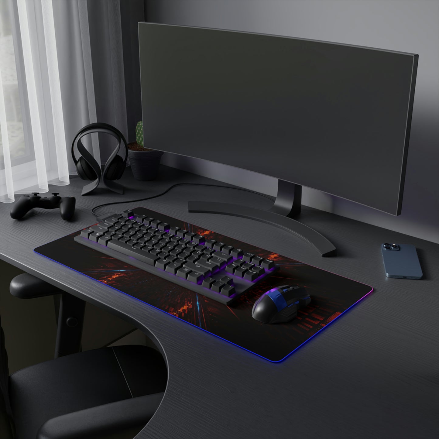 Neon Futuristic RGB Mouse Pad