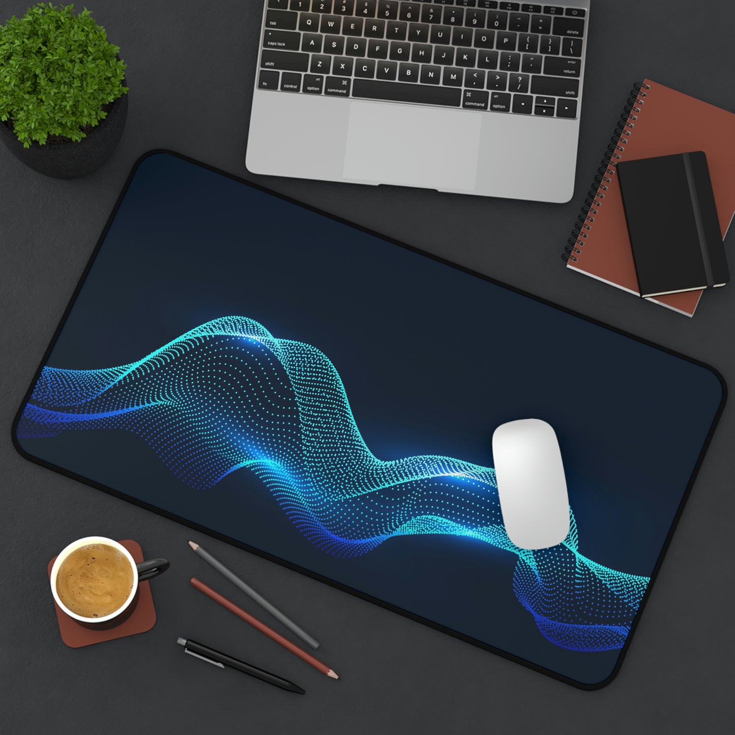 Neon Blue Gaming Mouse Pad
