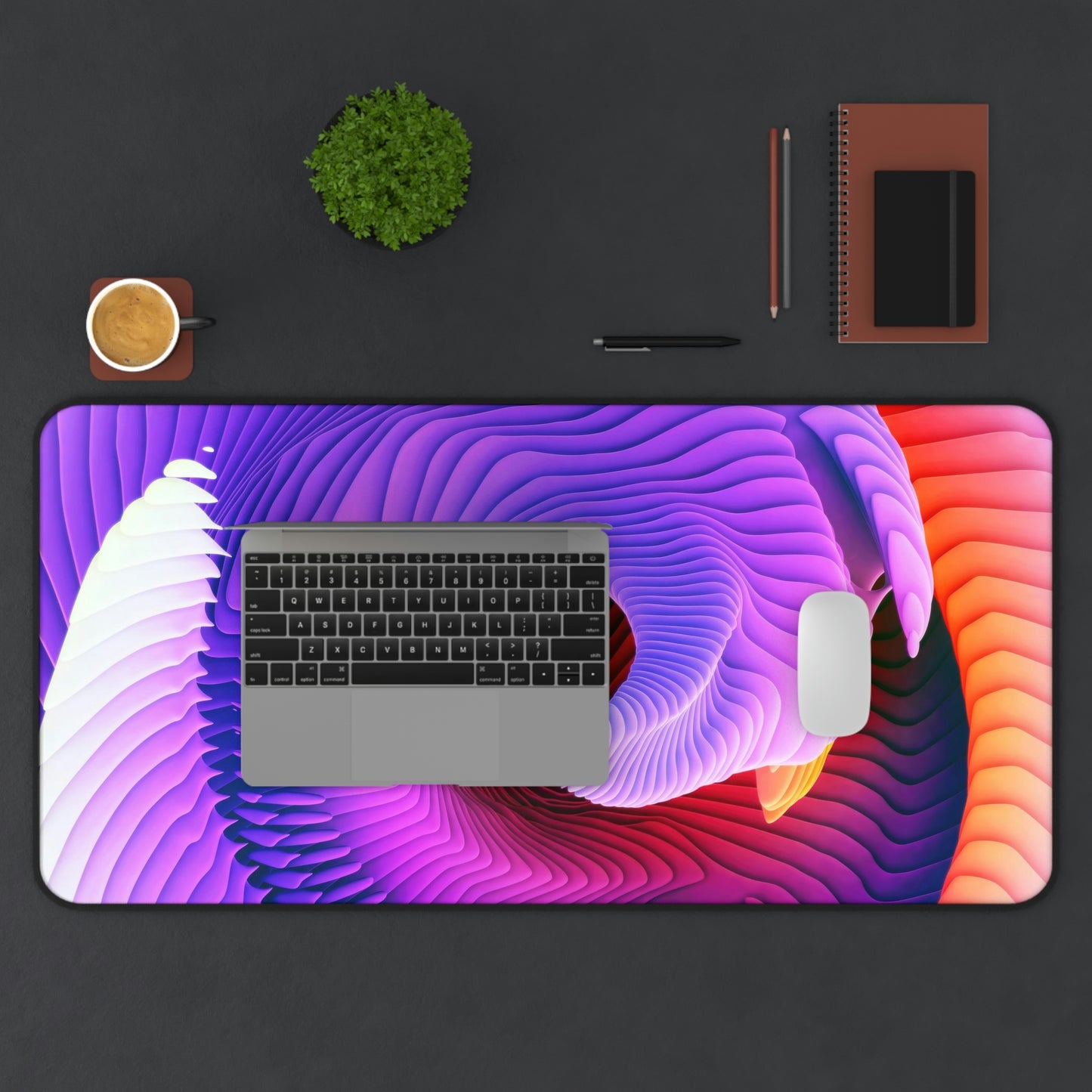 Colorful Abstract Wave Gaming Mouse Pad
