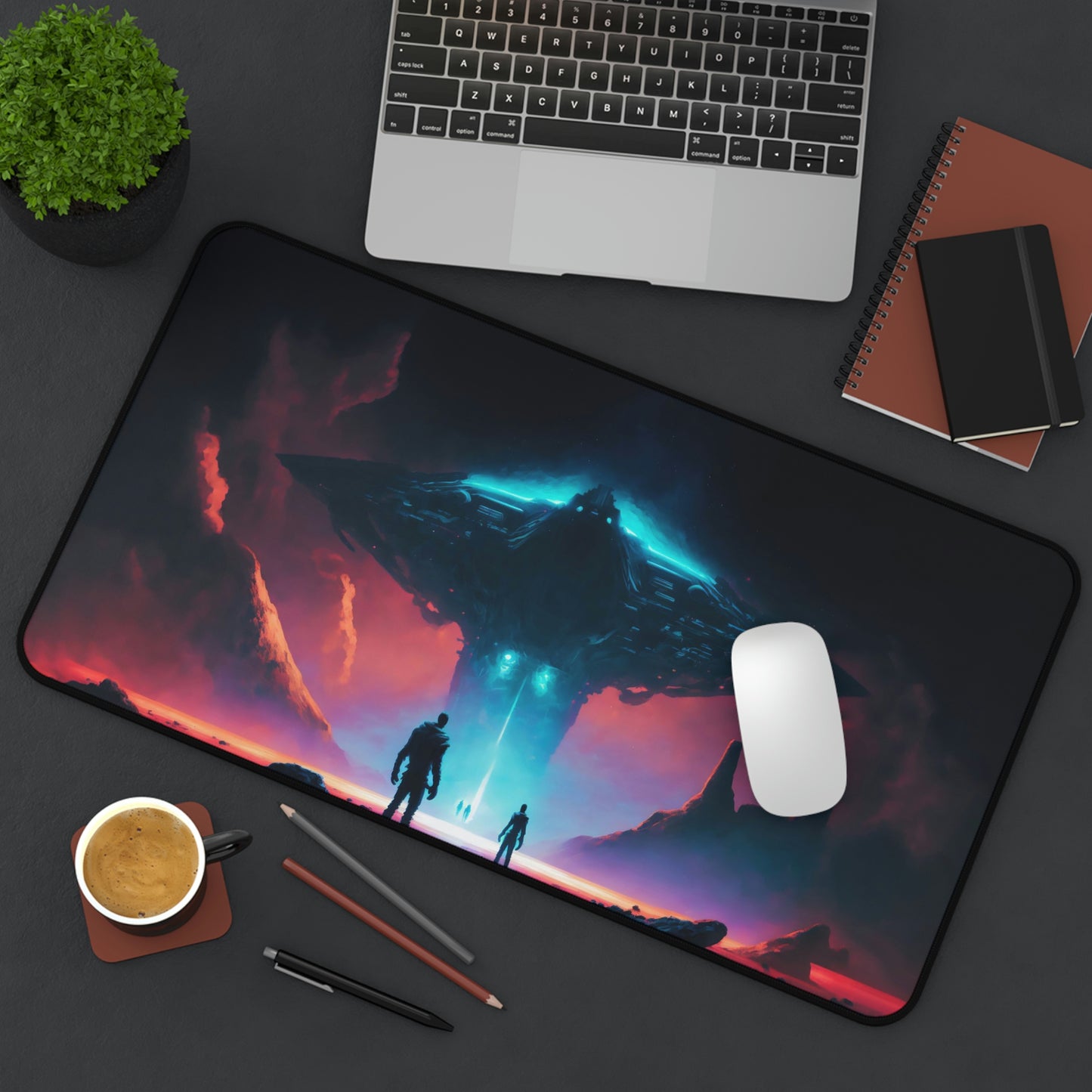 Alien Spaceship Gaming Mouse Pad