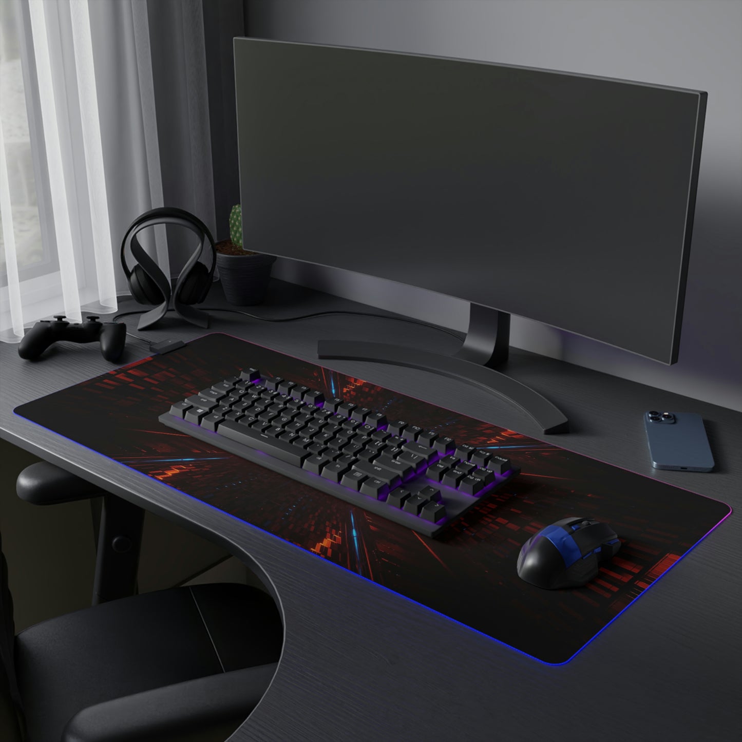 Neon Futuristic RGB Mouse Pad