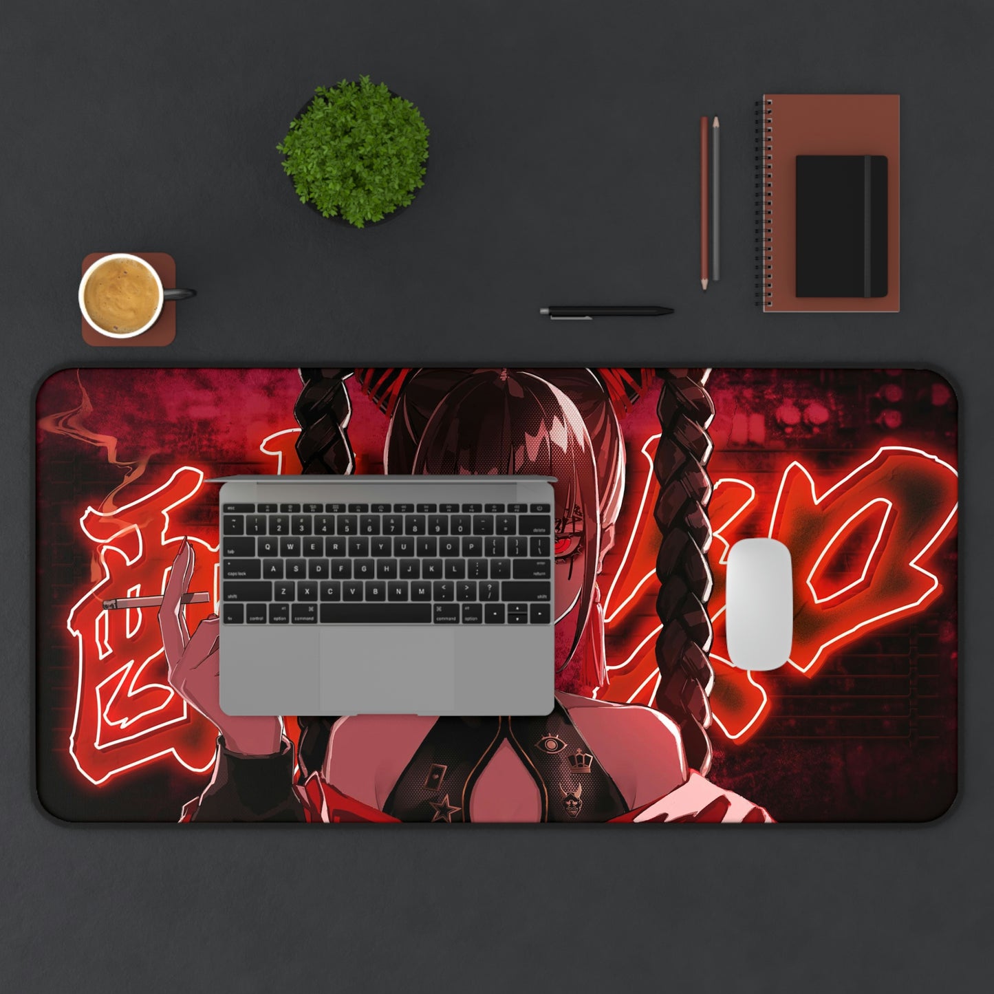 Red Eyes Girl Anime Mouse Pad