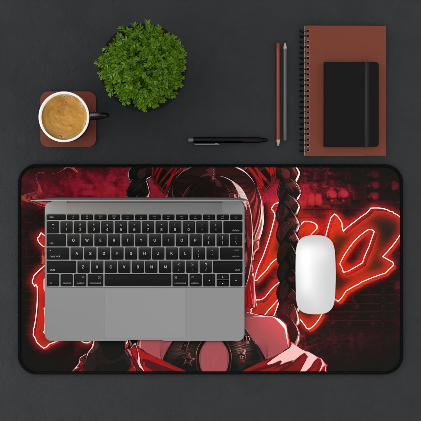 Red Eyes Girl Anime Mouse Pad