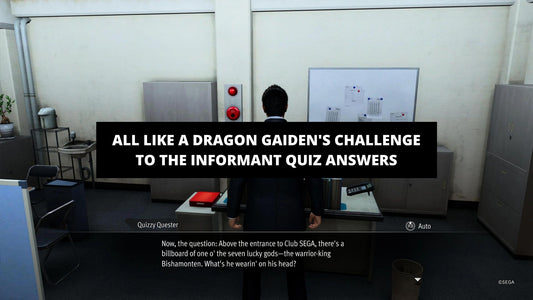 All Like a Dragon Gaiden's Challenge to the Informant quiz answers