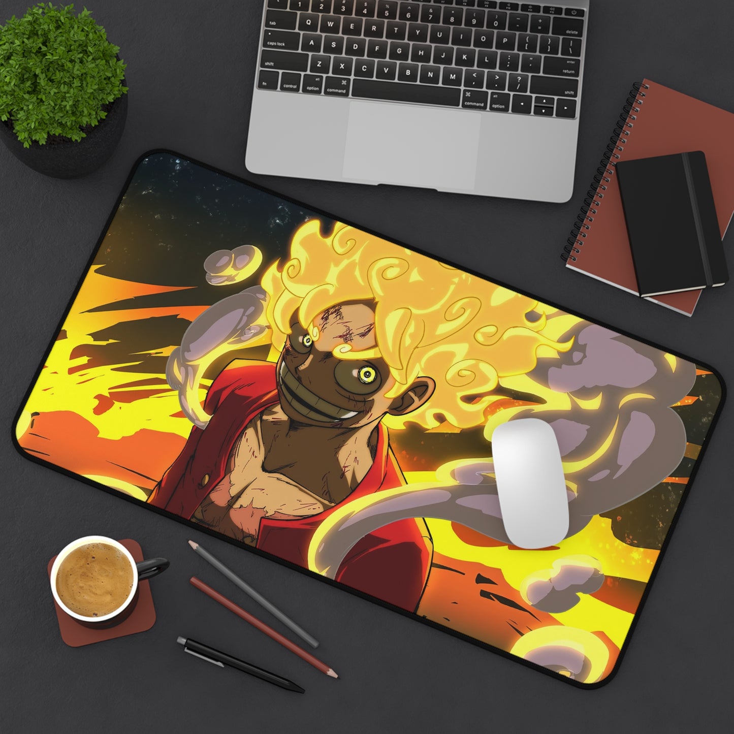 Luffy Sun God Nika Gear 5 Fire Anime Mouse Pad