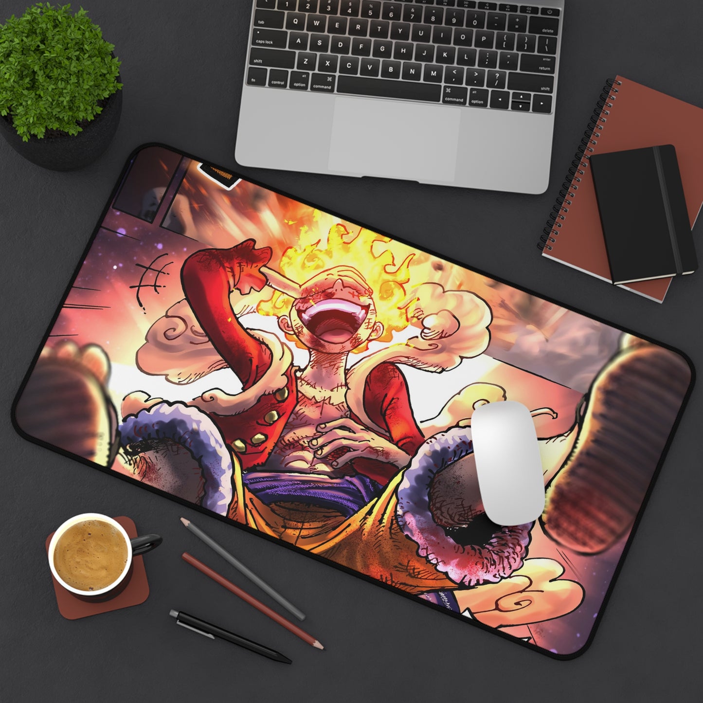 Fire Luffy Sun God Nika Gear 5 Anime Mouse Pad