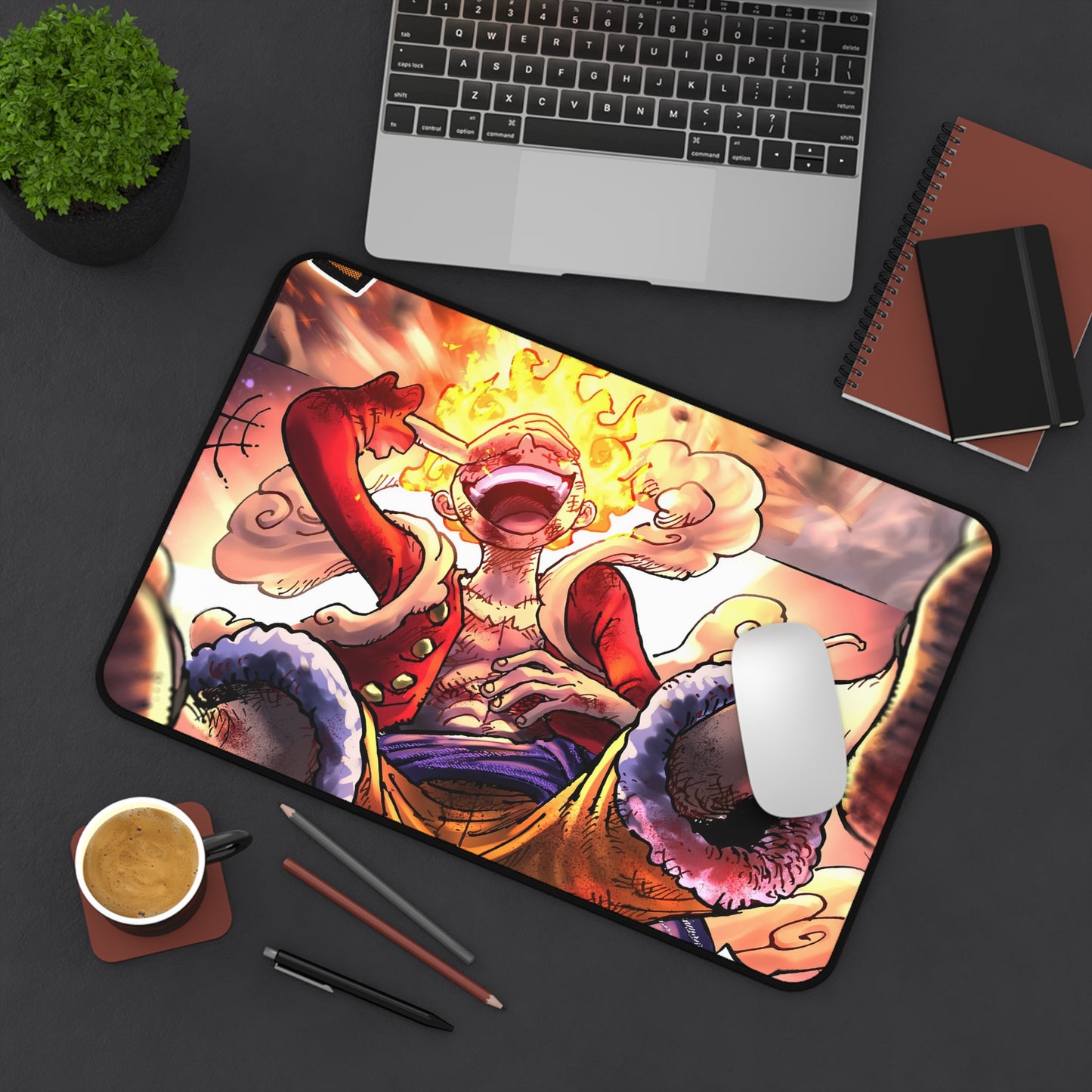 Fire Luffy Sun God Nika Gear 5 Anime Mouse Pad