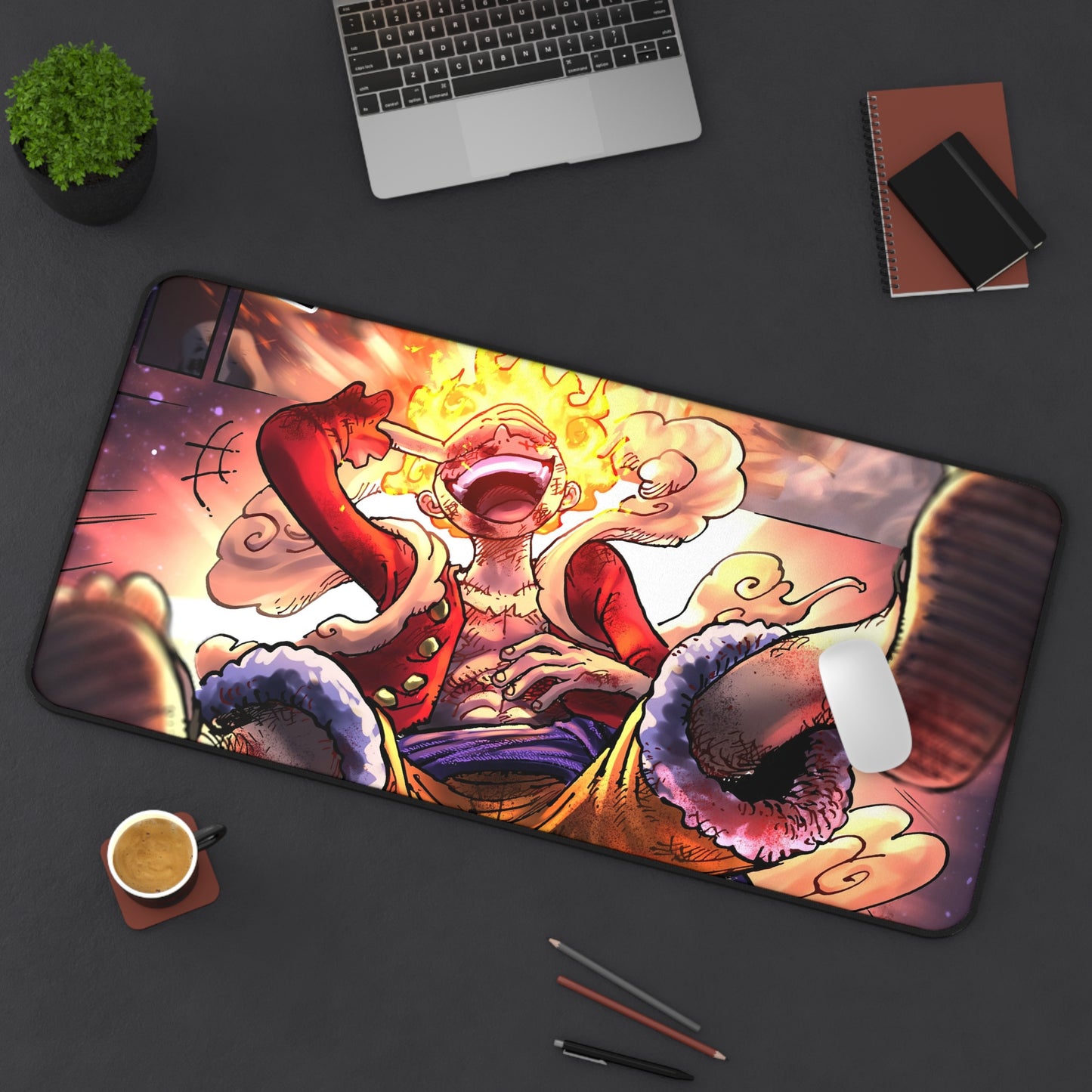 Fire Luffy Sun God Nika Gear 5 Anime Mouse Pad