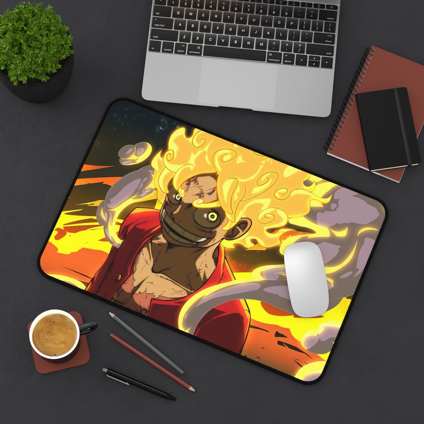 Luffy Sun God Nika Gear 5 Fire Anime Mouse Pad