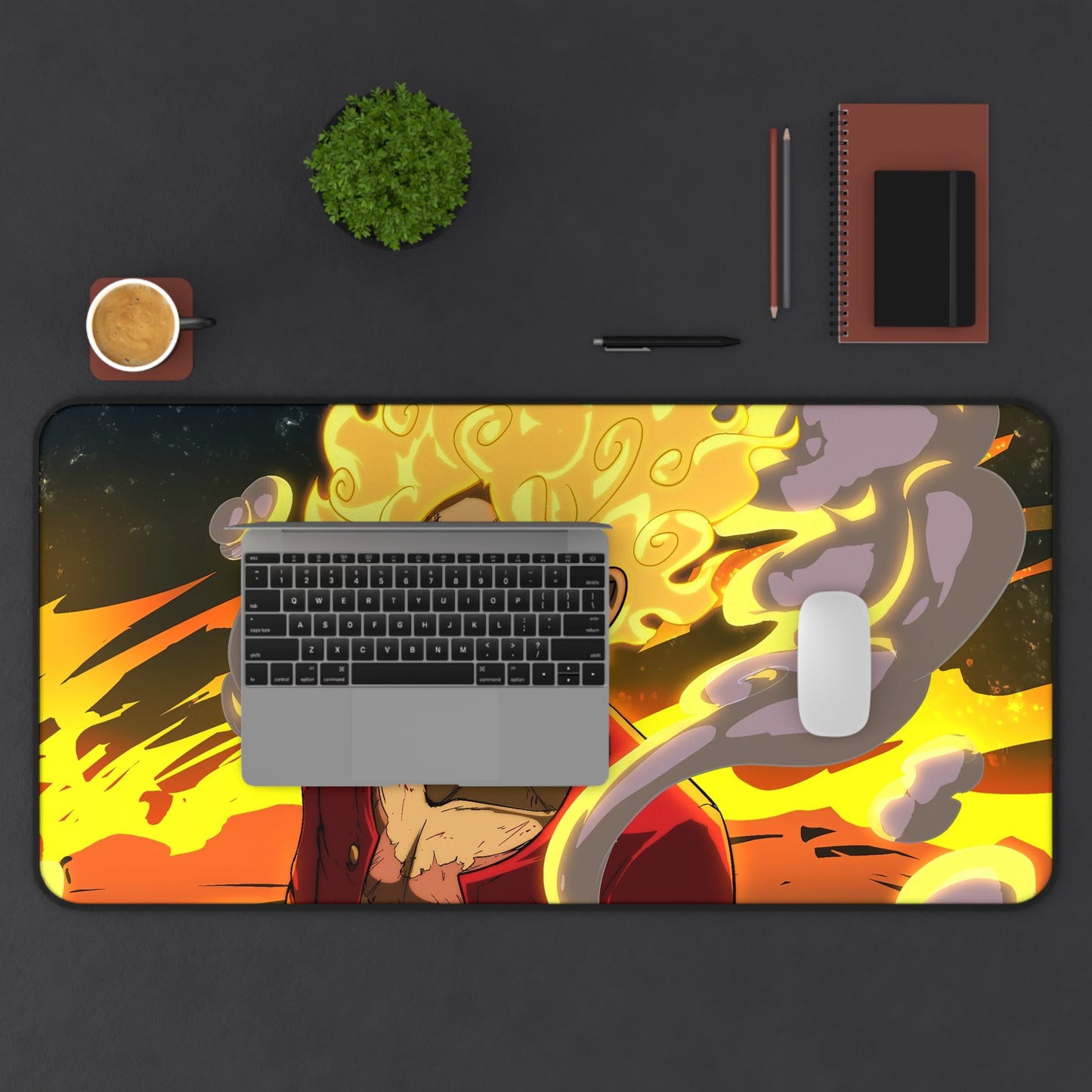 Luffy Sun God Nika Gear 5 Fire Anime Mouse Pad