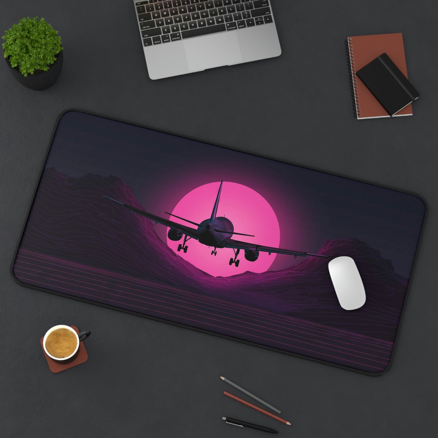 Airplane Sunset Gaming Mouse Pad
