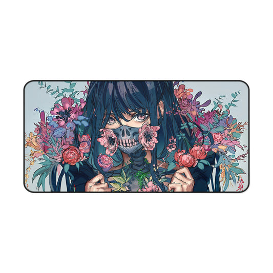 Girl Mask Flower Anime Mouse Pad