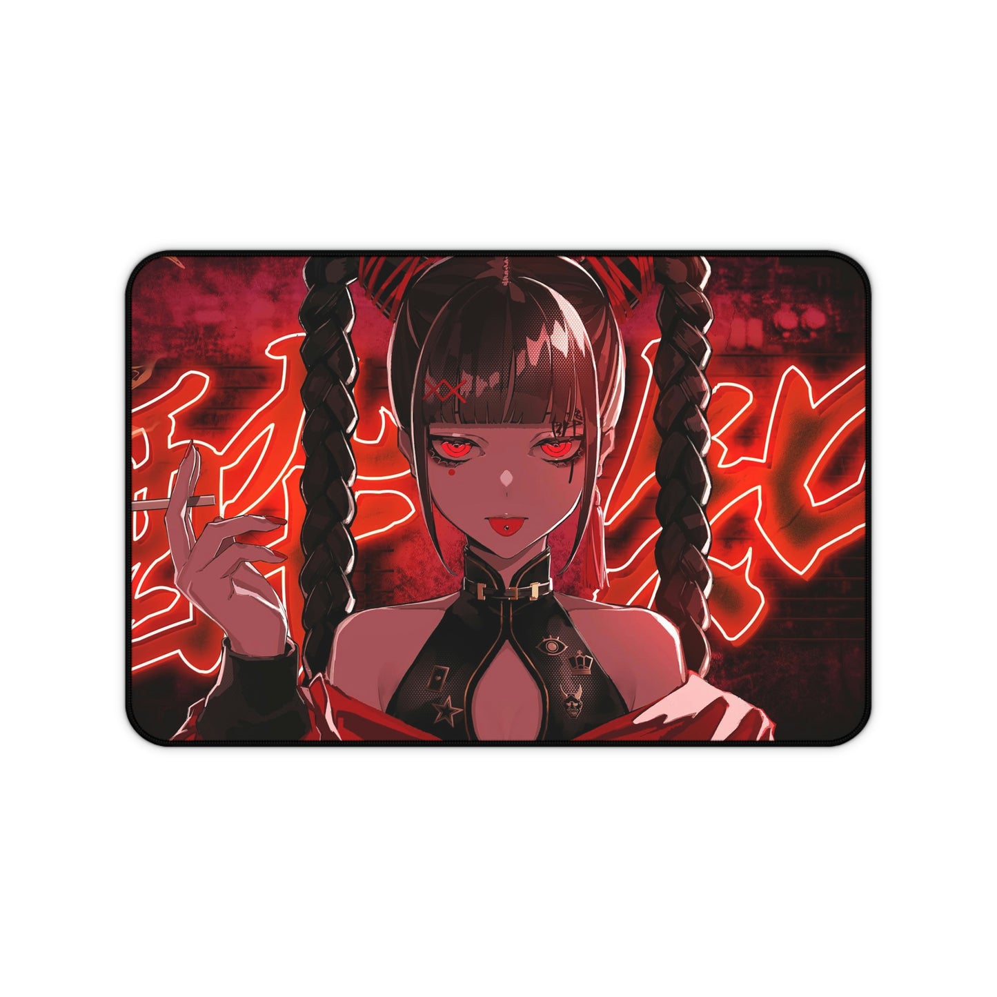 Red Eyes Girl Anime Mouse Pad