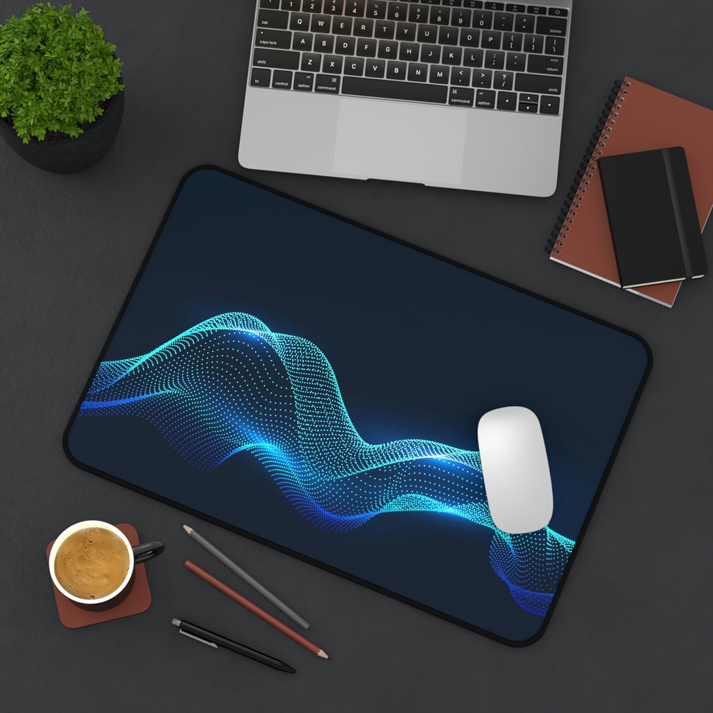 Neon Blue Gaming Mouse Pad