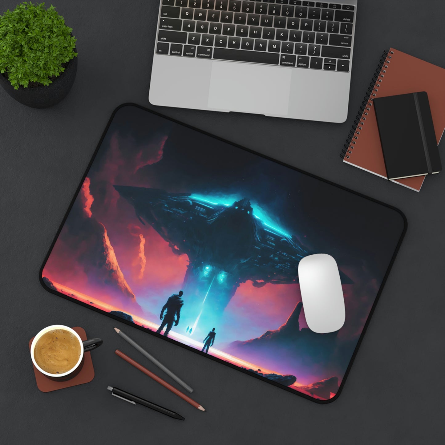Alien Spaceship Gaming Mouse Pad
